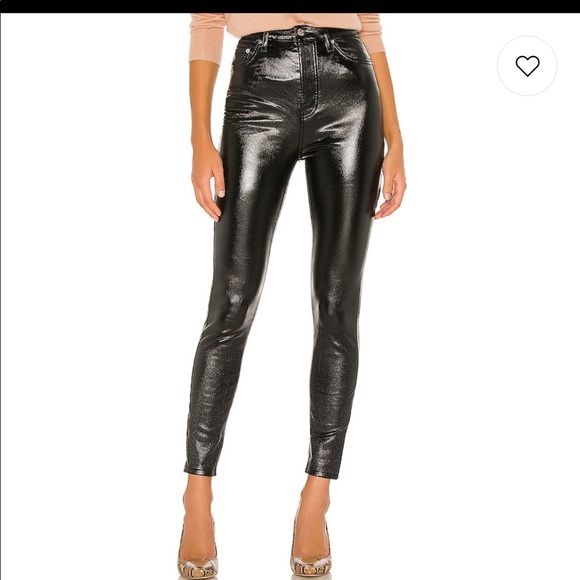 Free People Phoenix Coated Skinny Jean in Liquid Black (31) - Picture 2 of 9